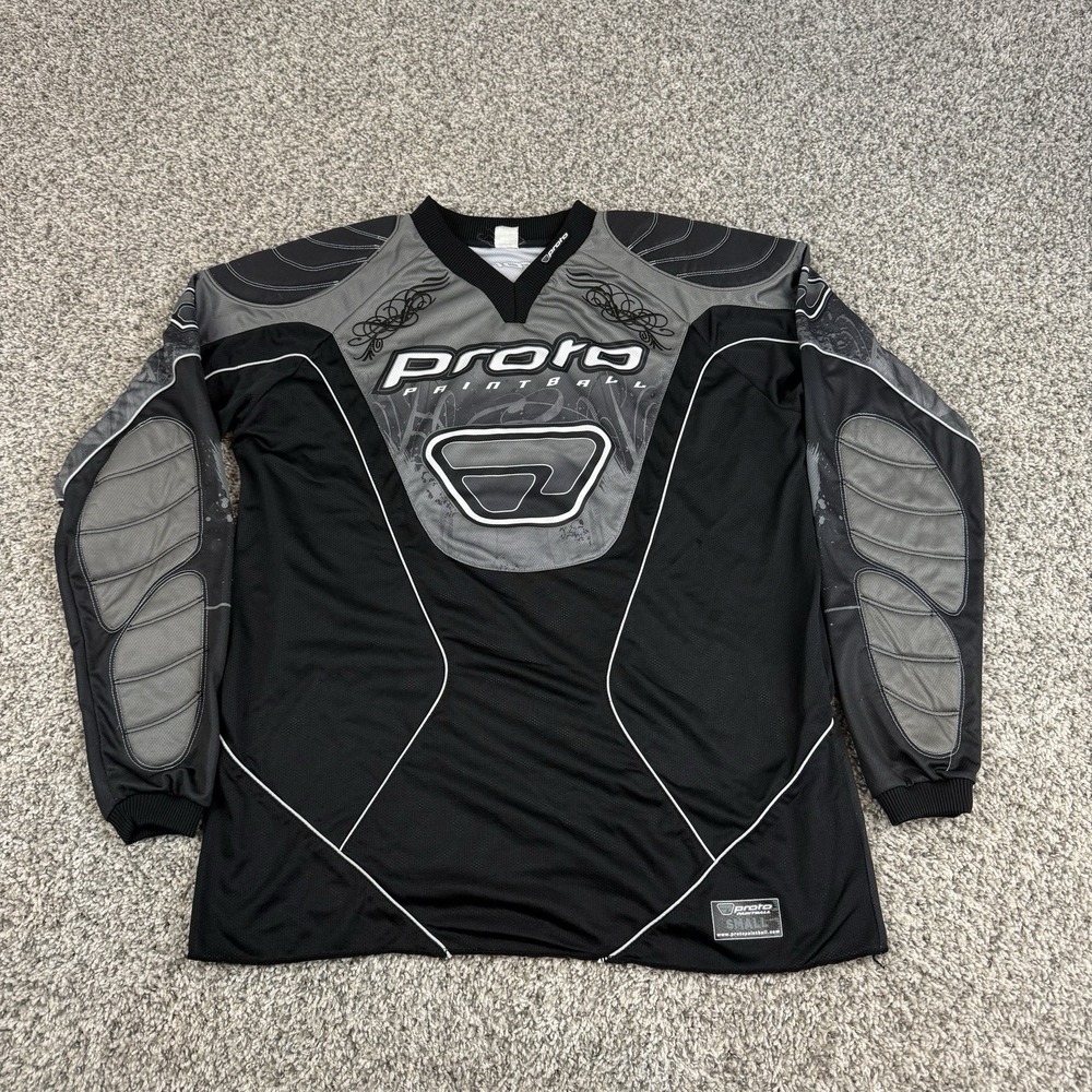 Proto Paintball Jersey Adult Small Gray Tachnical Wear Long Sleeve